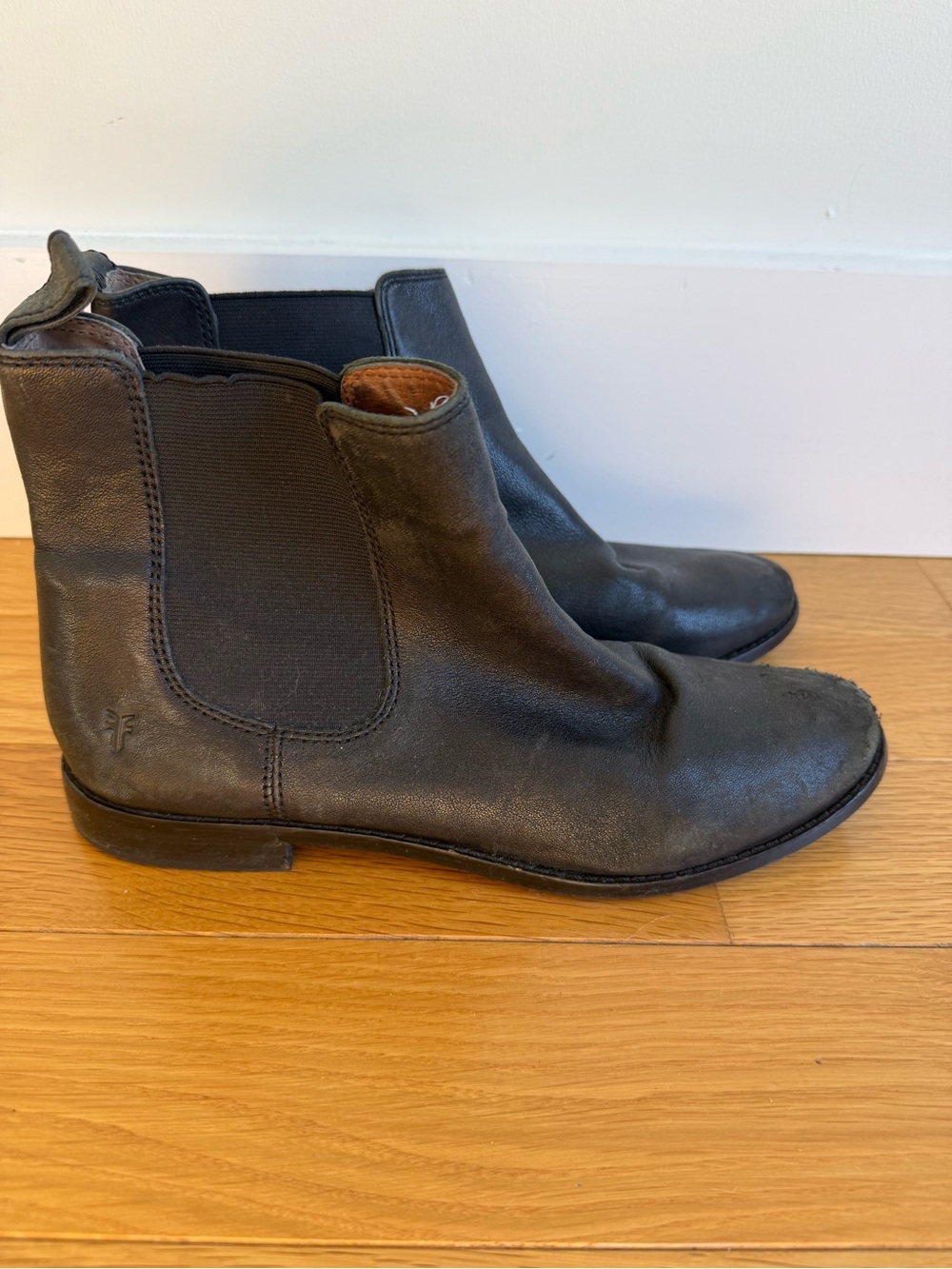 Frye Black Leather Chelsea Ankle Boots